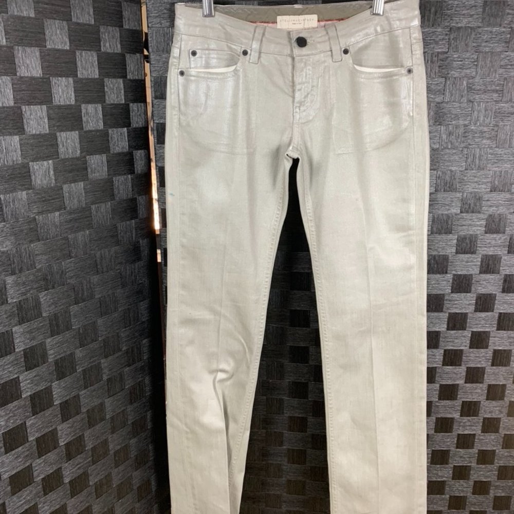Stella McCartney silver/gray 5 pocket straight leg jeans, size 31